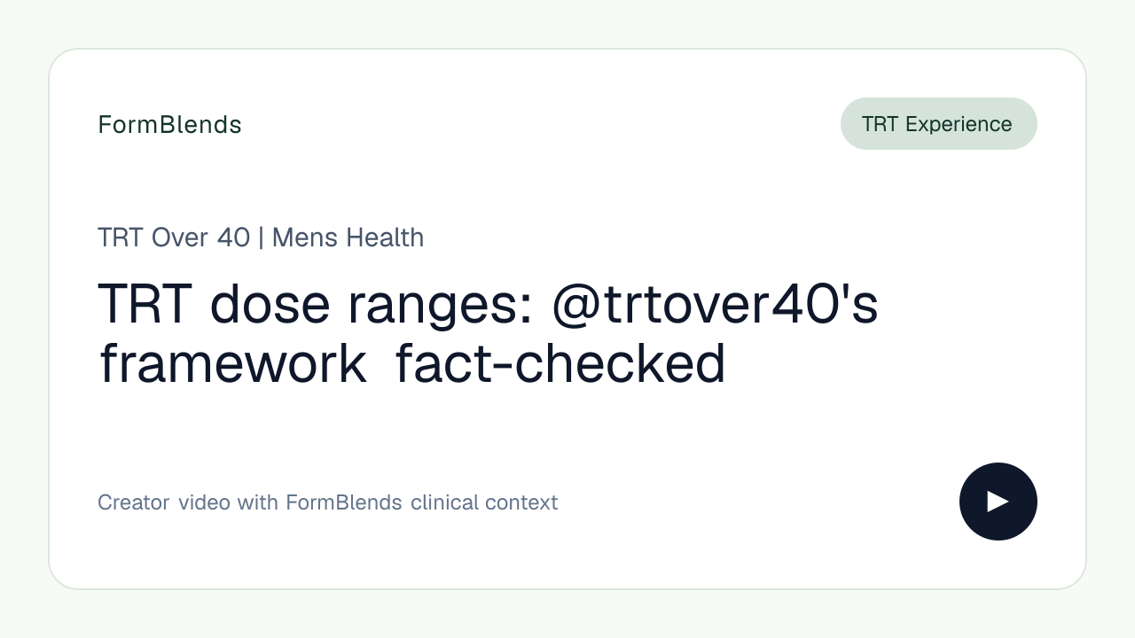 TRT dose ranges: @trtover40's framework fact-checked