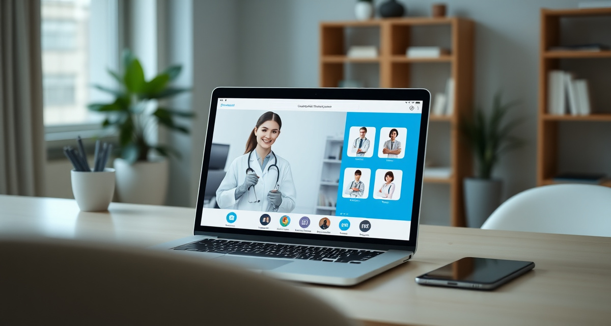 Laptop showing telehealth platform for choosing best online semaglutide provider