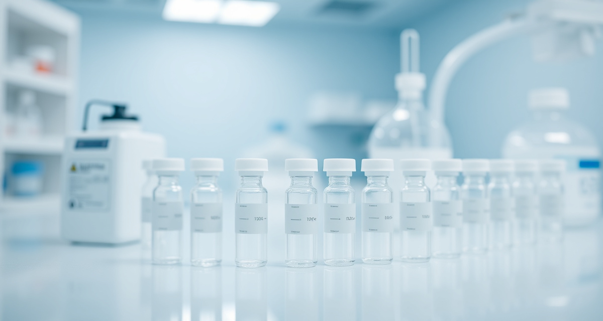 Sterile compounding pharmacy laboratory with equipment and vials for GLP-1 medications