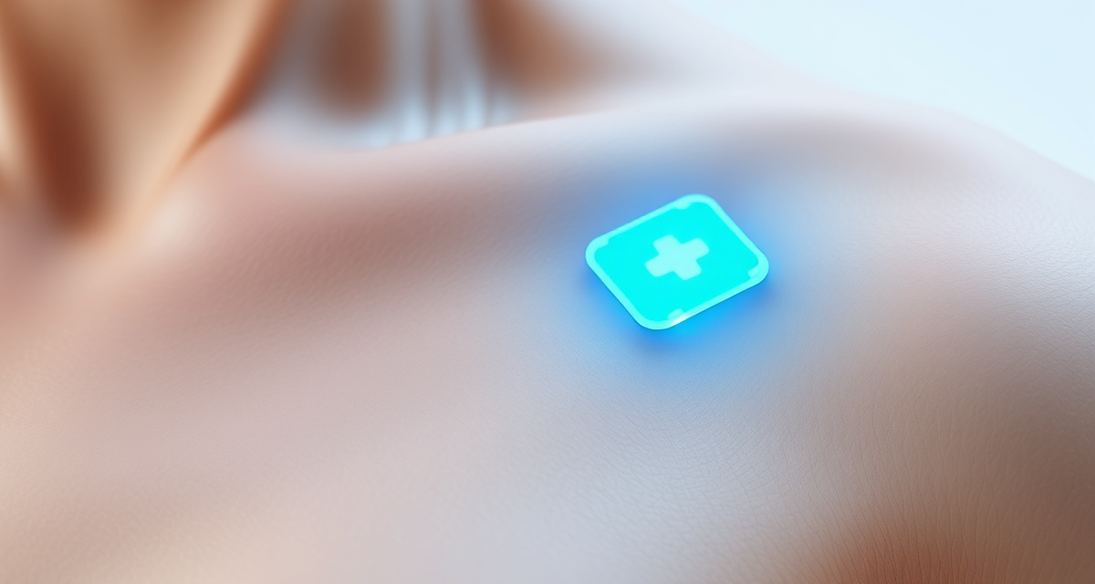 Futuristic transdermal GLP-1 patch on skin showing next-generation drug delivery