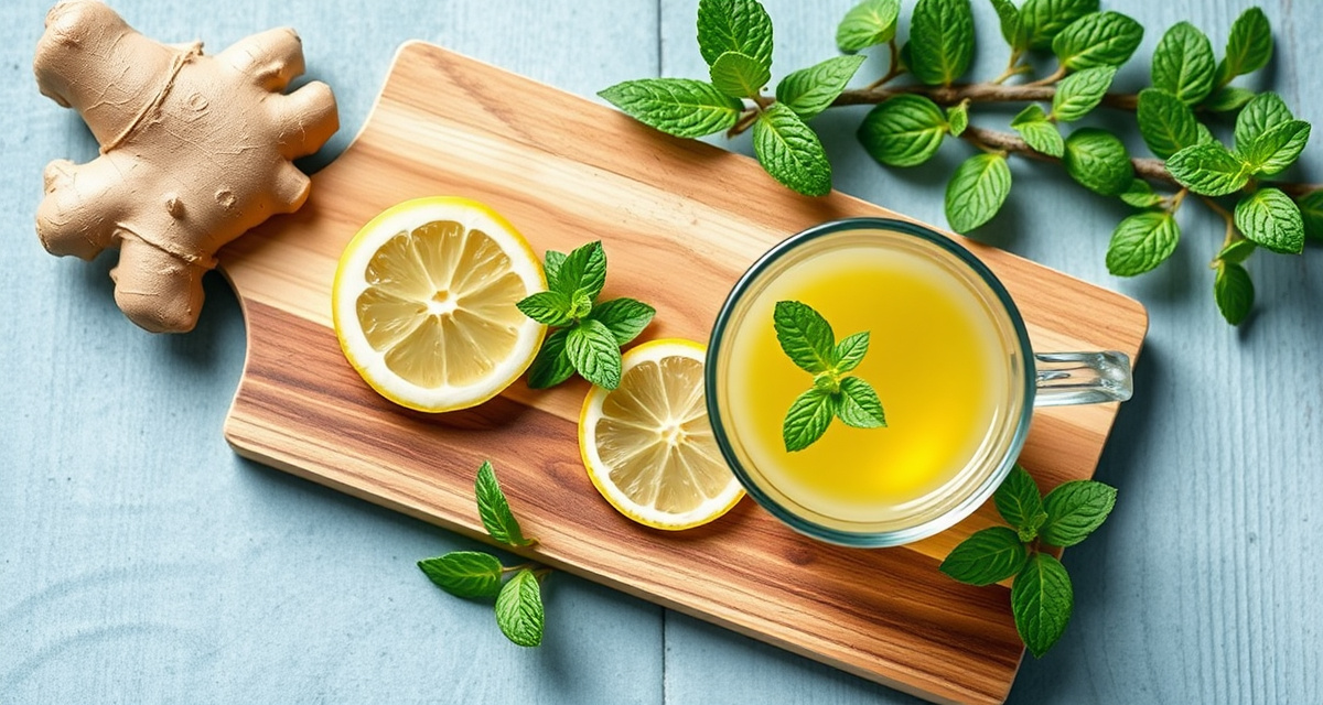 Ginger lemon and peppermint tea as natural nausea remedies for semaglutide