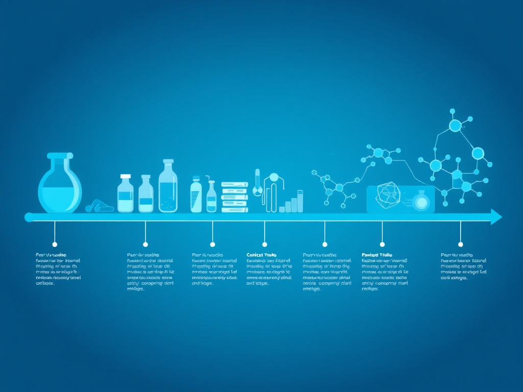 Scientific timeline of pharmaceutical development from laboratory research to clinical trials
