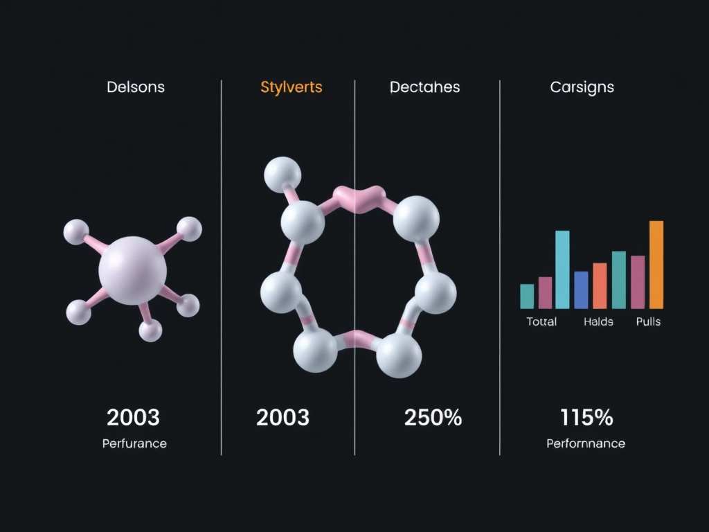 Side by side comparison of three pharmaceutical molecules with performance metrics