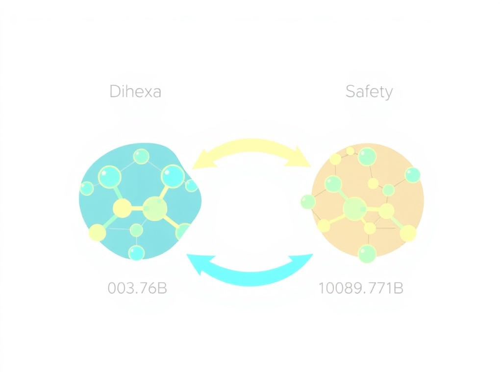 Comparative potency chart of dihexa versus other nootropic compounds including BDNF, racetams, and peptides