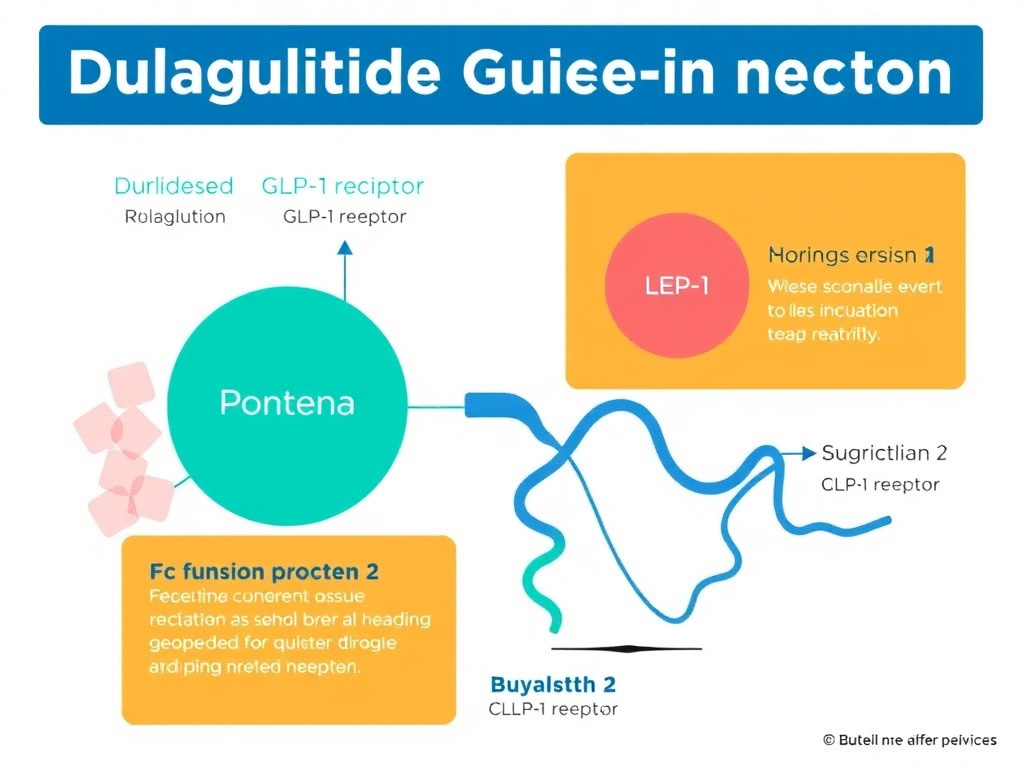Dulaglutide GLP-1 receptor mechanism of action and Fc fusion protein structure