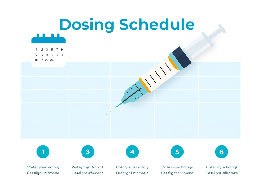 Epithalon dosing protocol diagram showing injection schedule, cycling, and reconstitution
