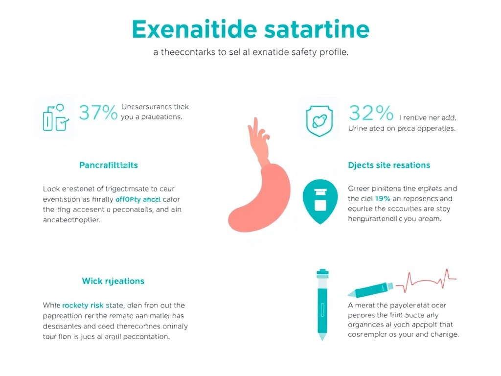 Exenatide safety profile including pancreatitis risk and injection site reactions