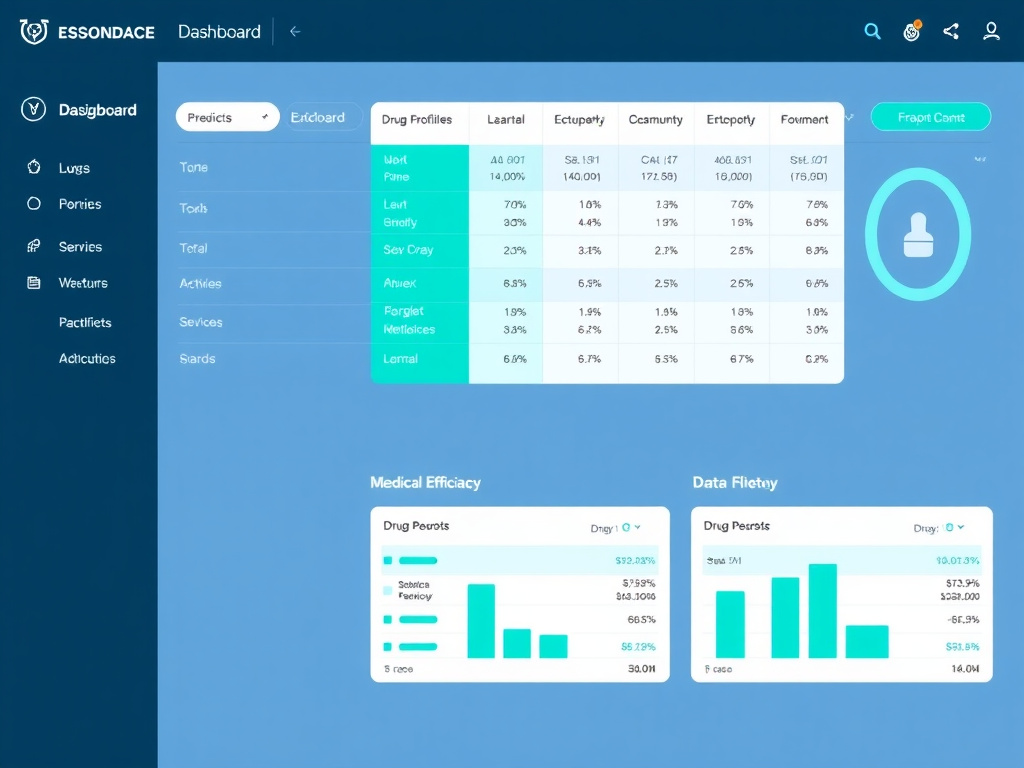 Drug comparison dashboard showing GLP-1 agonist profiles side by side