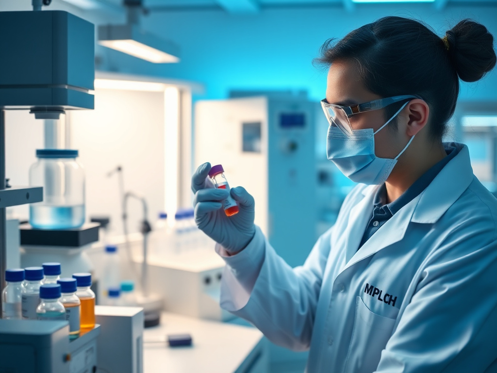 Pharmaceutical quality testing laboratory with HPLC equipment for sterility and potency testing