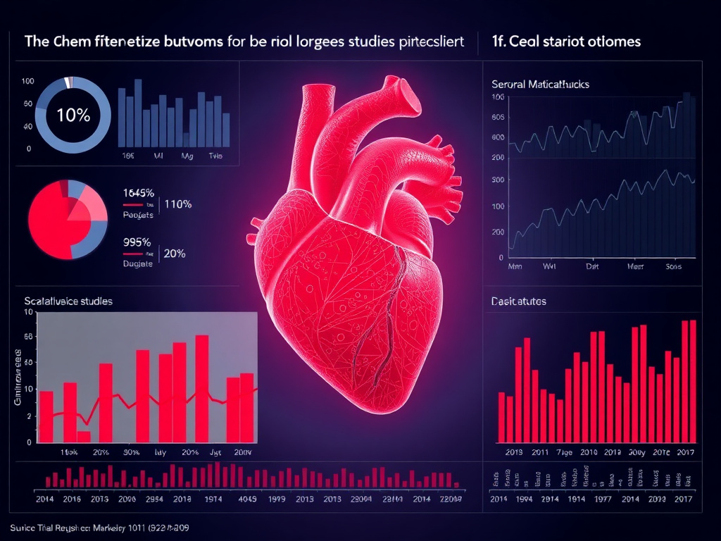 Clinical trial data visualization showing cardiovascular outcomes across multiple GLP-1 receptor agonist studies