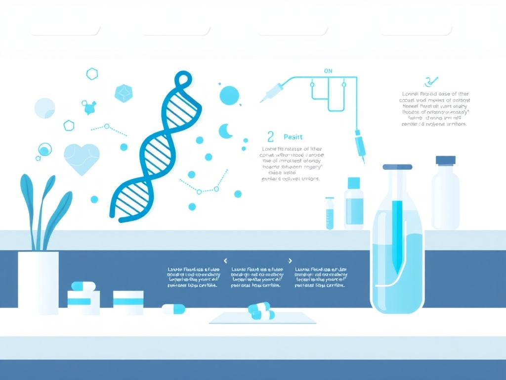 Ipamorelin peptide molecular structure and growth hormone release pathway illustration