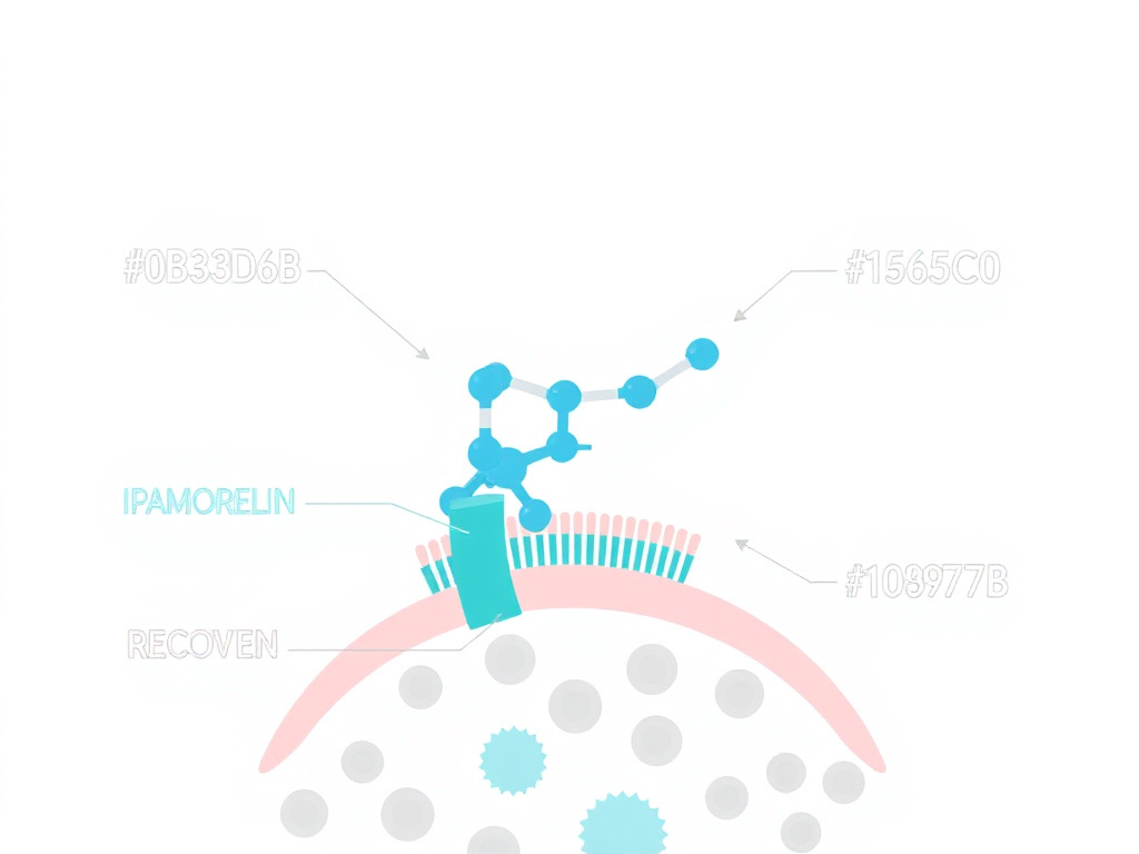 Comparison of receptor selectivity between ipamorelin and other GHRPs showing differential activation of hormonal pathways