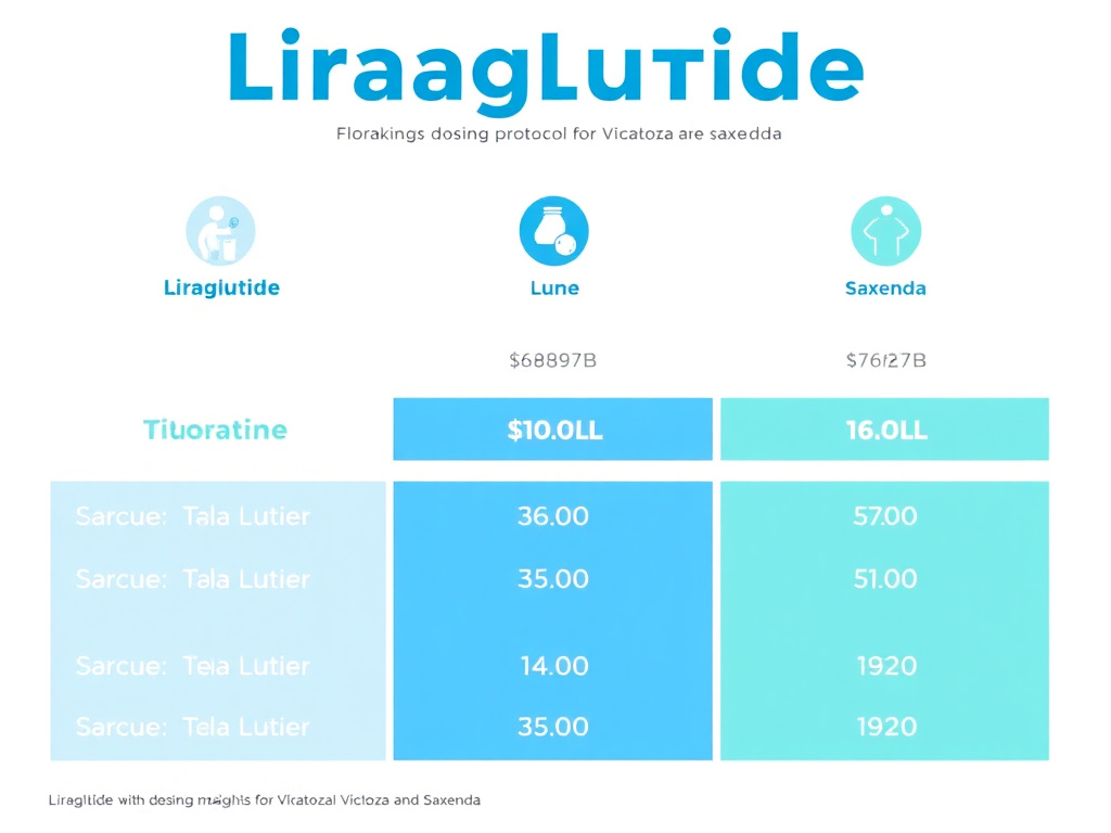 Liraglutide dosing protocol and titration schedule for Victoza and Saxenda