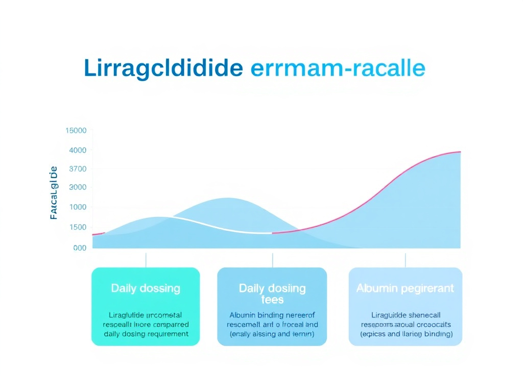 Liraglutide pharmacokinetic profile explaining daily dosing requirement and albumin binding