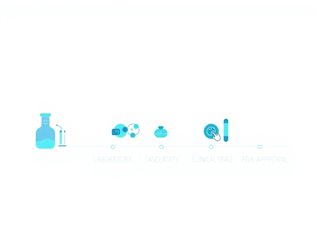 Timeline of MK-677 ibutamoren development from Merck laboratories discovery through clinical trials