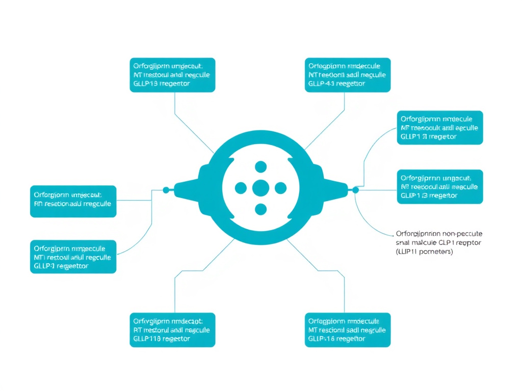 Orforglipron non-peptide small molecule GLP-1 receptor binding mechanism diagram