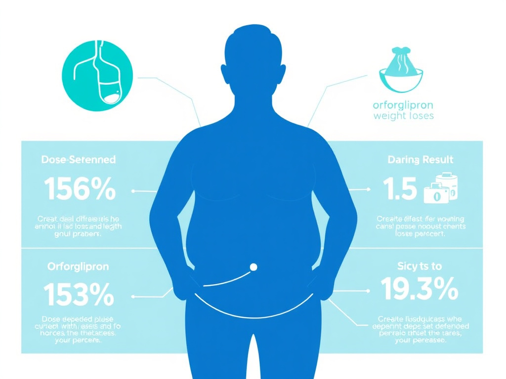 Orforglipron Phase 2 trial results showing dose-dependent weight loss up to 14.7 percent