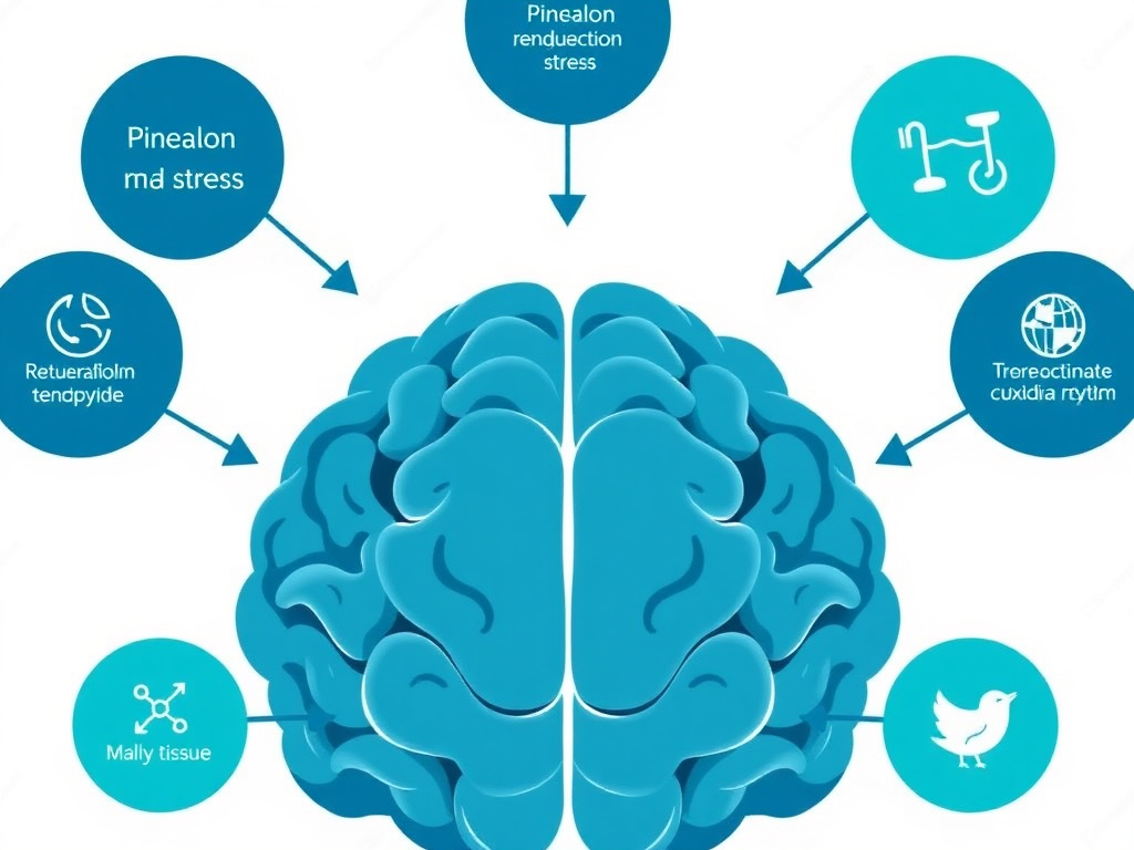 Pinealon tripeptide neuroprotective mechanisms showing reduction of oxidative stress and support of circadian rhythm in brain tissue
