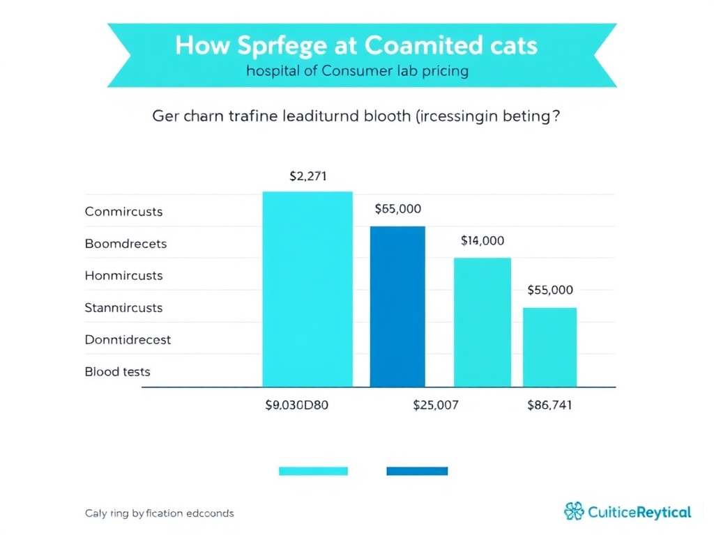 Bar chart comparing costs of common peptide monitoring blood tests between hospital billing and direct-to-consumer lab pricing