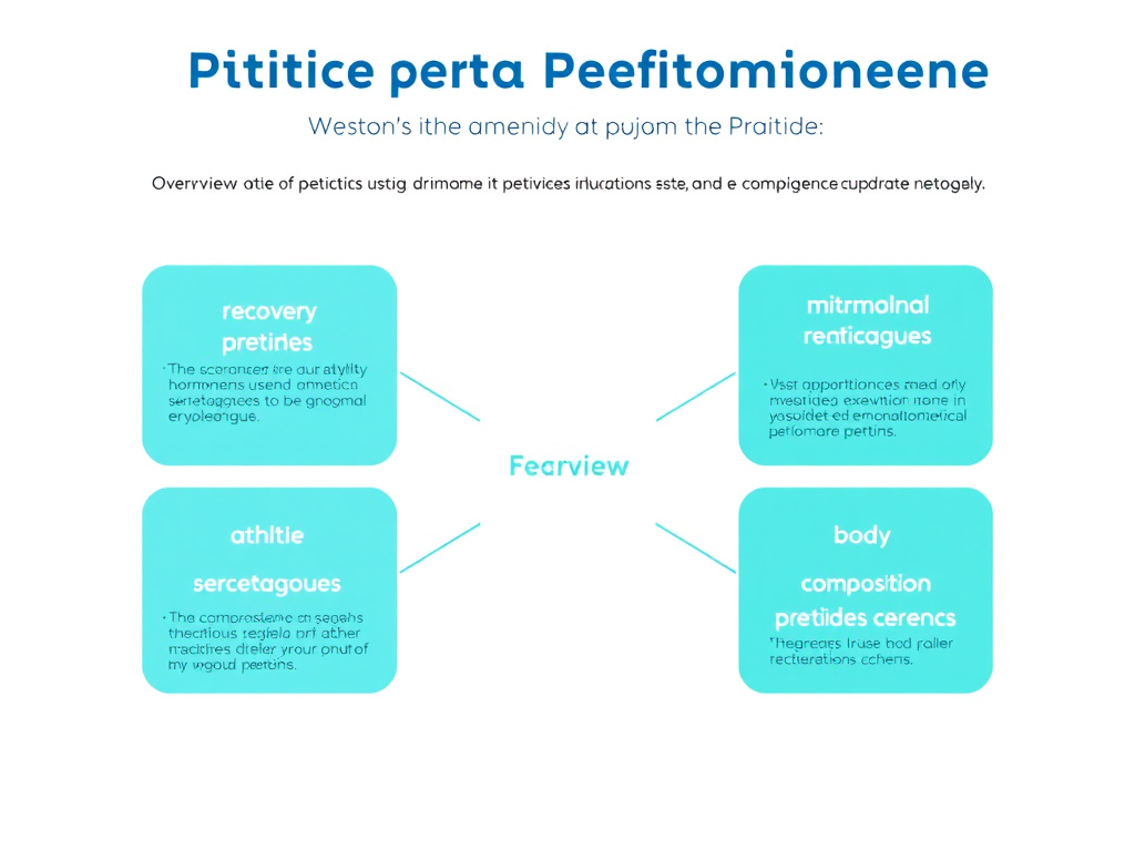 Overview infographic showing the major categories of peptides relevant to athletic performance including recovery peptides, GH secretagogues, mitochondrial peptides, and IGF-1 variants