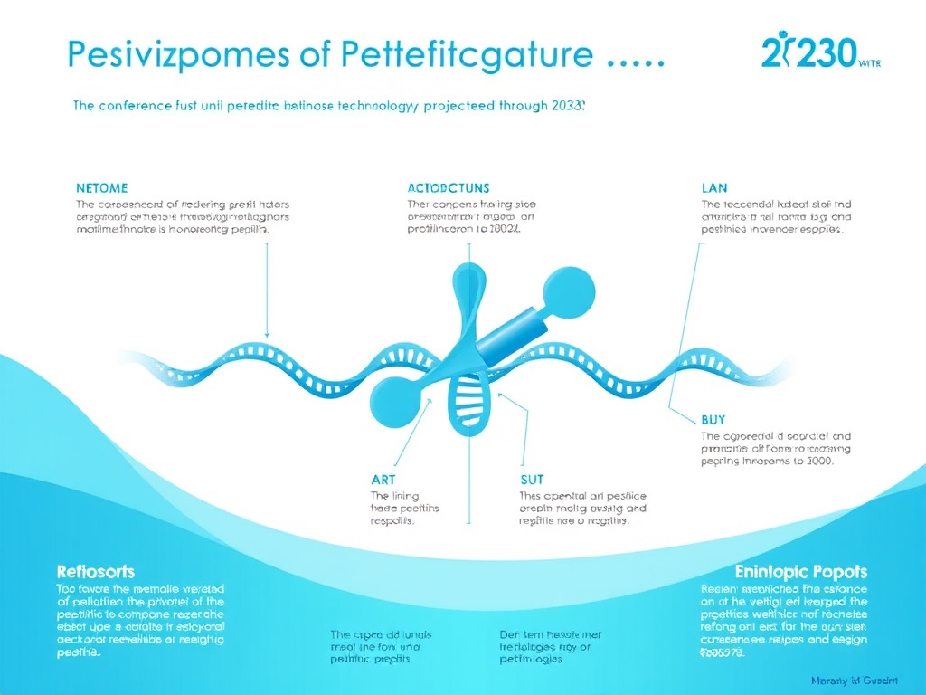 Infographic showing the convergence of peptide technologies projected through 2030