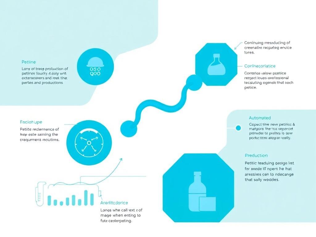 Overview of peptide manufacturing scale-up technologies including continuous flow synthesis and automated production