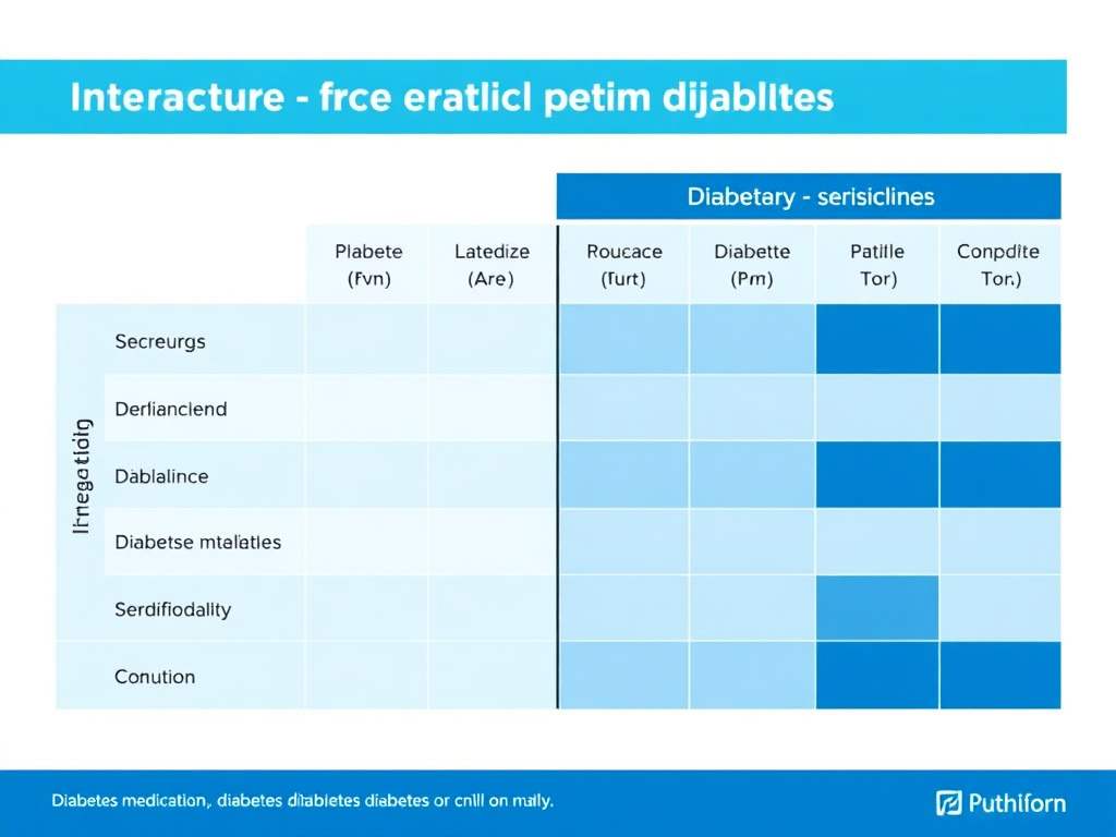 Matrix showing interaction severity between diabetes medications and major peptide classes