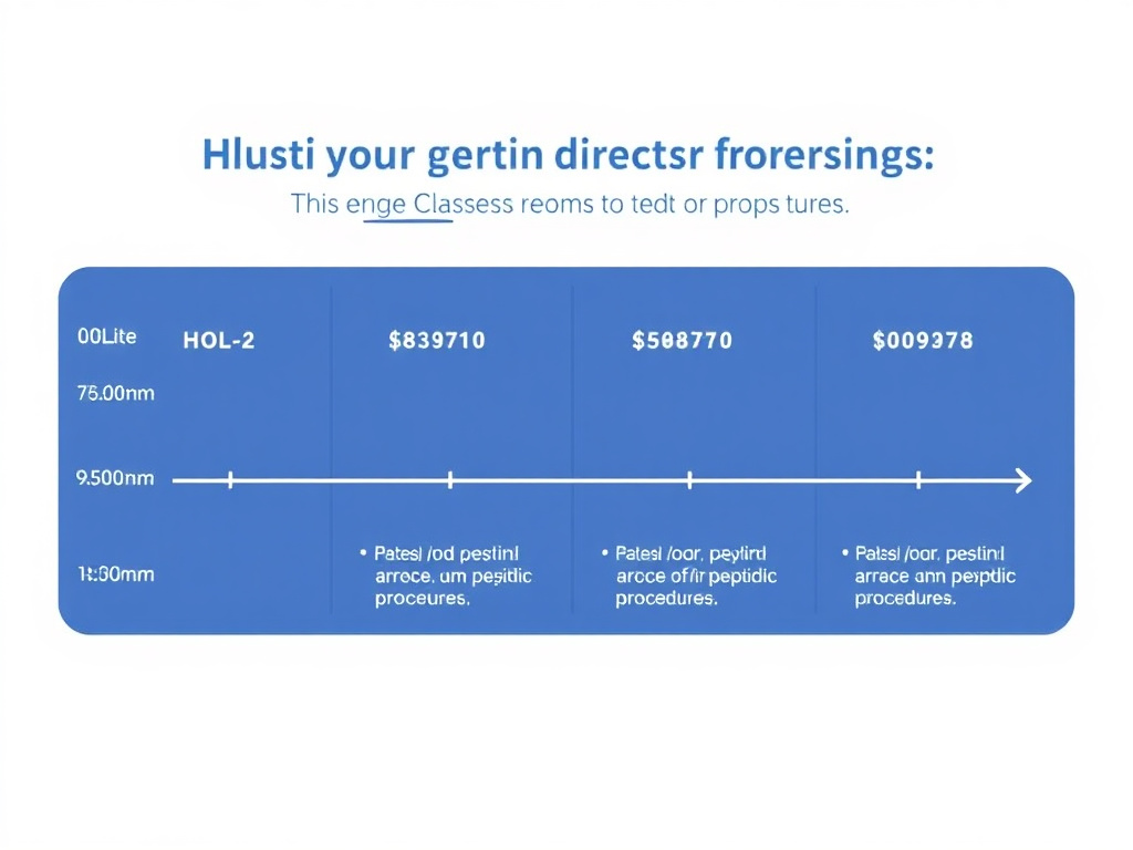 Timeline showing recommended hold and restart periods for different peptide classes around surgical procedures