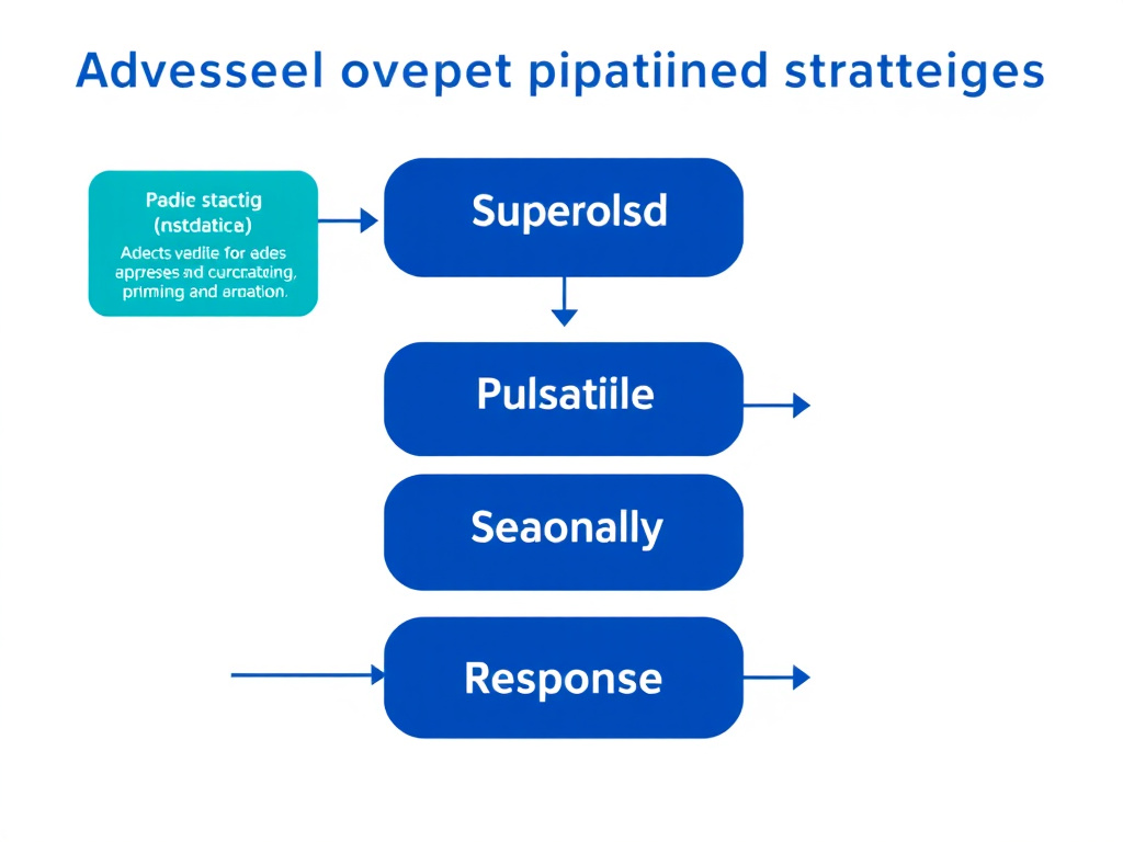 Decision flowchart for selecting advanced peptide stacking strategies including phase-based, pulsatile, seasonal, priming, and response-based approaches