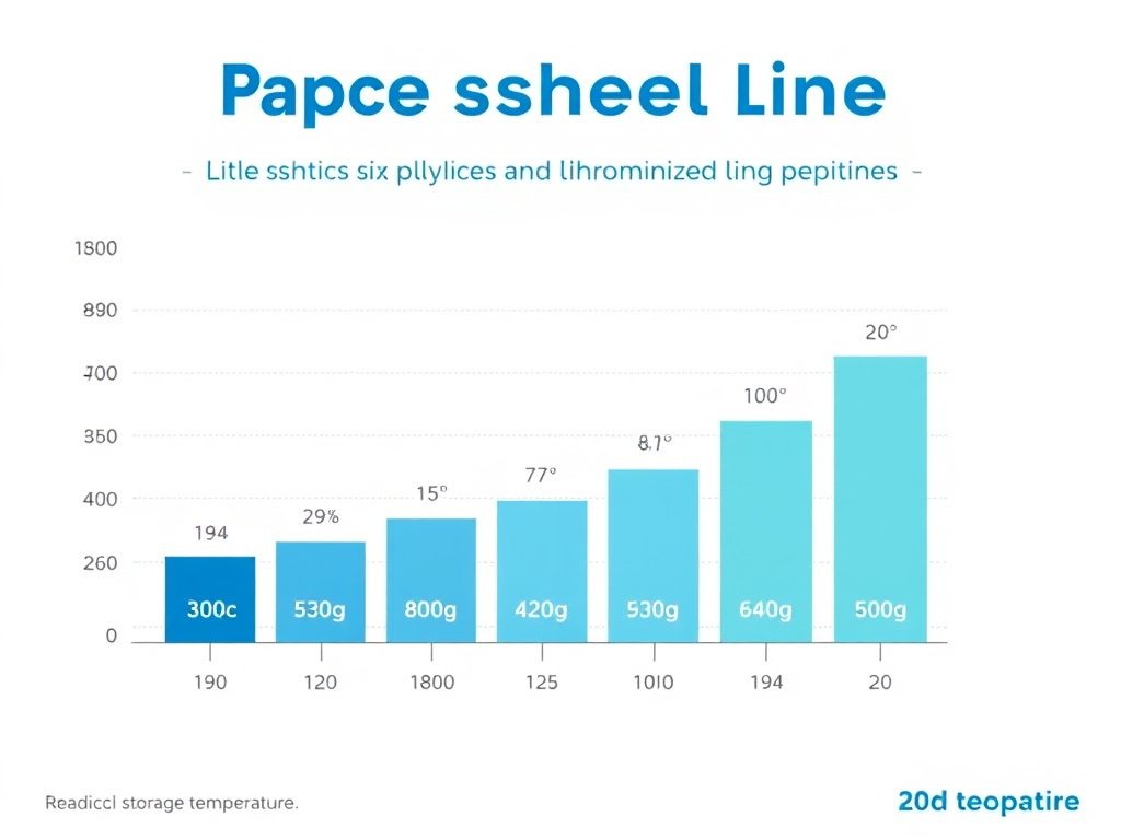 Bar chart comparing the approximate shelf life of lyophilized and reconstituted peptides at various storage temperatures from -80 degrees C to room temperature