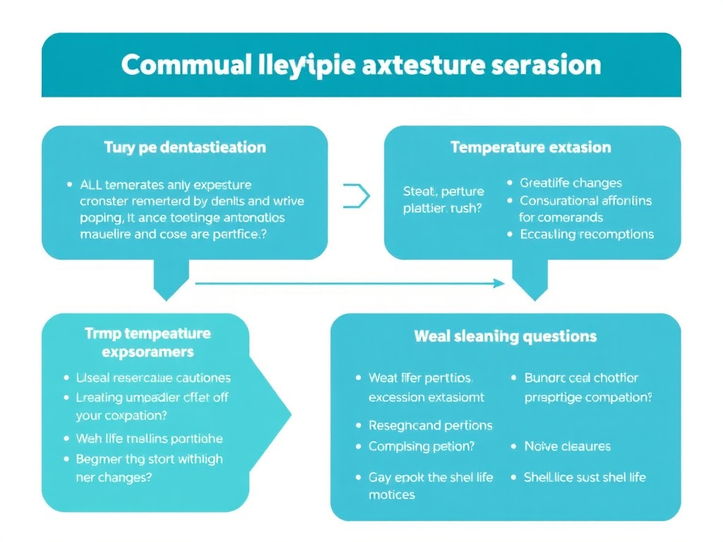 Decision flowchart for troubleshooting common peptide storage problems, guiding researchers through assessment and action steps for temperature excursions, visual changes, and shelf life questions