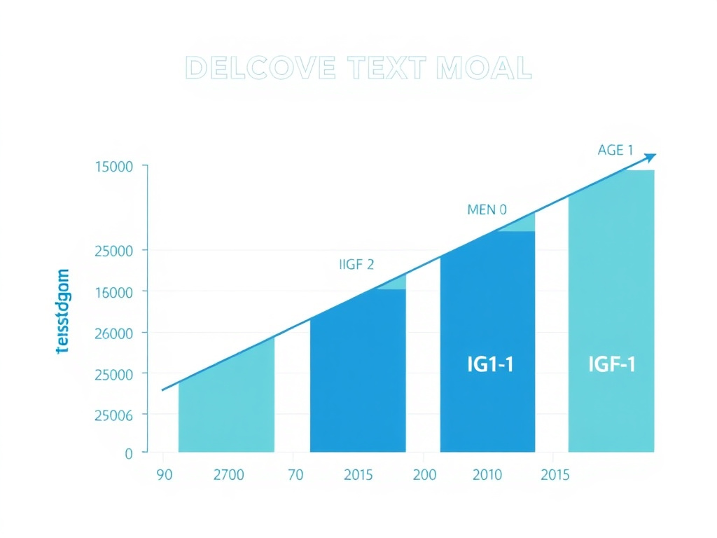 Chart showing parallel decline of testosterone, growth hormone, and IGF-1 in men from age 20 to 70