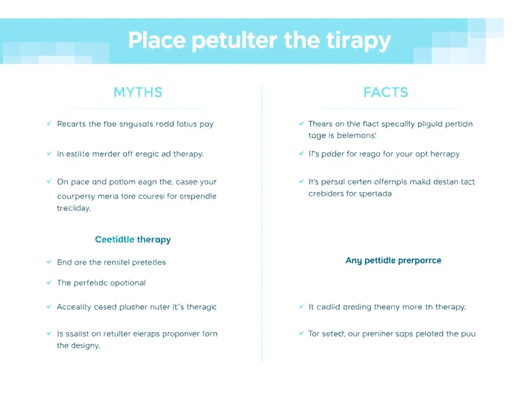 Side-by-side comparison of common peptide therapy myths and the corresponding facts, presented in a clear visual format for easy understanding