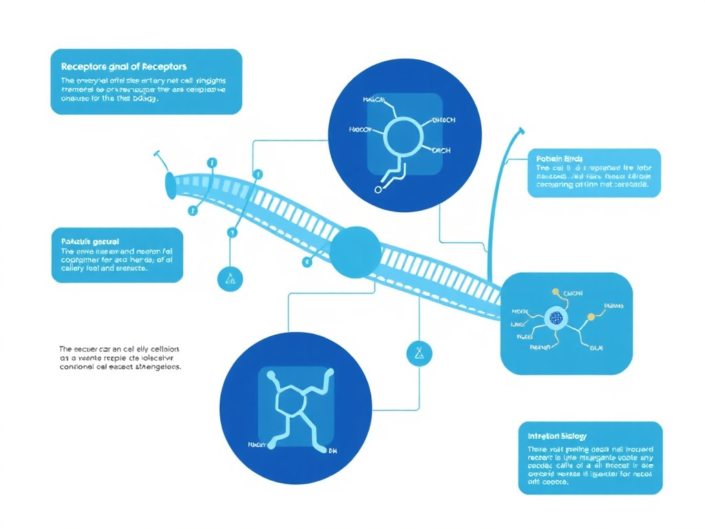 Peptide YY molecular structure and appetite regulation pathway illustration