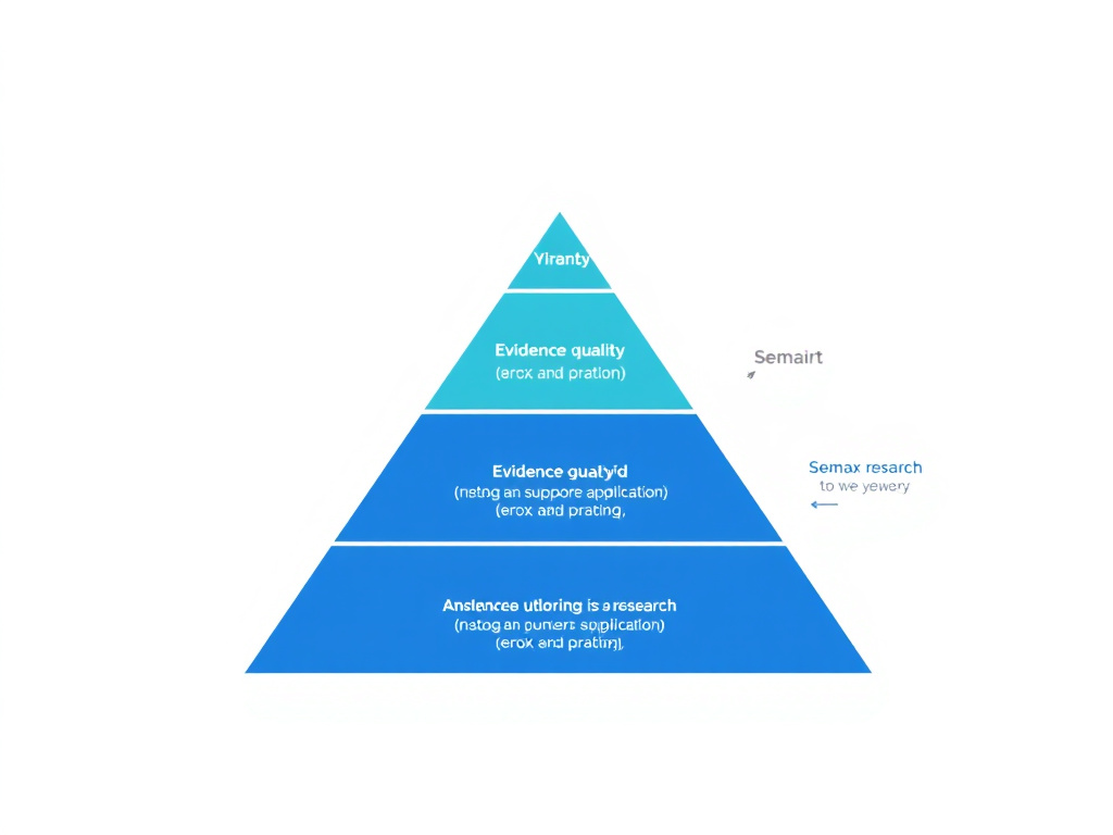 Evidence quality pyramid showing the different tiers of research supporting Semax applications