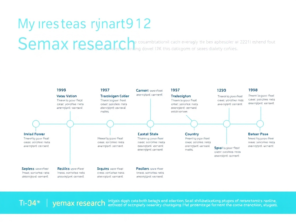 Timeline showing 30+ years of Semax research from initial development in the 1980s through modern transcriptomic studies