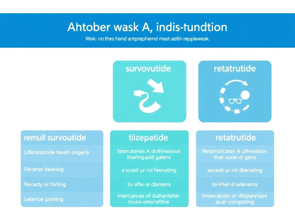 Survodutide vs tirzepatide vs retatrutide multi-agonist comparison chart