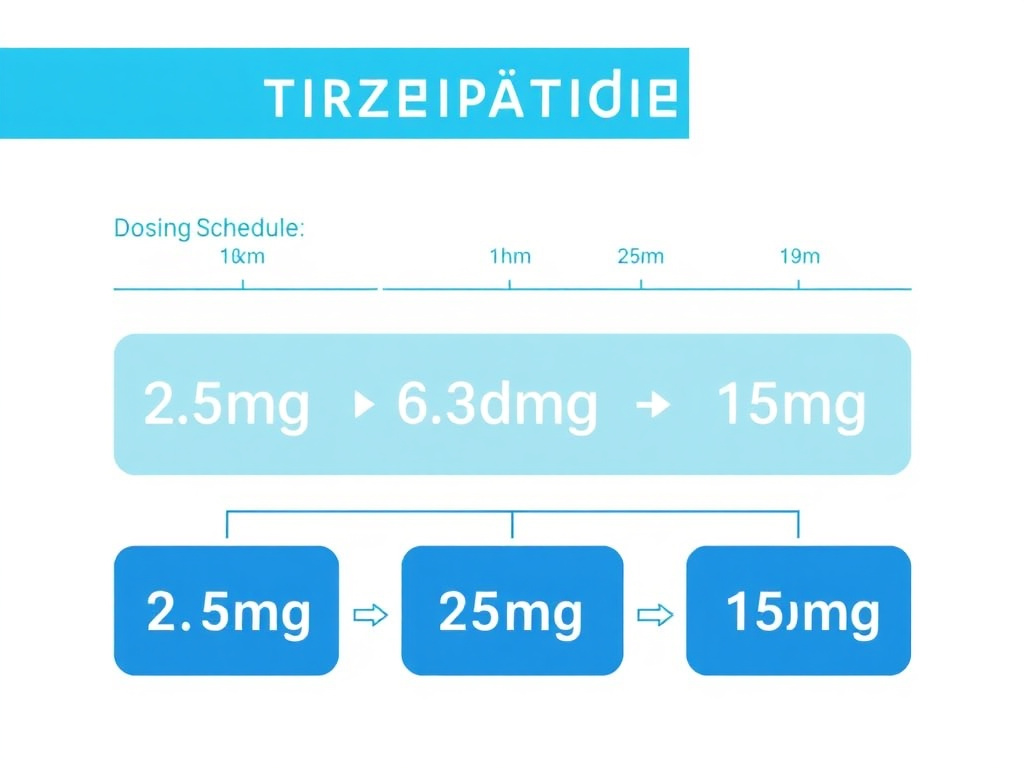 Tirzepatide dosing schedule and titration protocol from 2.5mg to 15mg